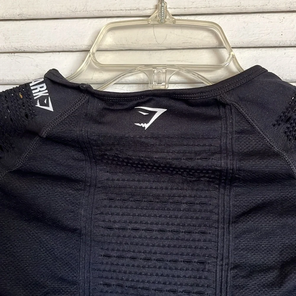 Gymshark Flawless Knit Long Sleeve Crop Top Black Sz S - Picture 8 of 11